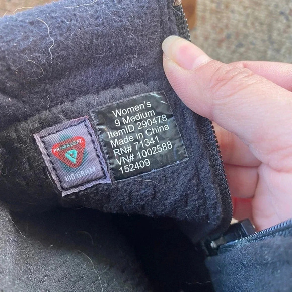 L.L.Bean Black Suede Mid-Calf Camping Rain Boots Women Size 9 Medium - Picture 4 of 6